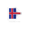 Iceland Label Flags Vector Template Design