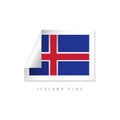 Iceland Label Flags Vector Template Design