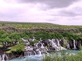 Iceland the Landscape of Barnafoss waterfall 2017 Royalty Free Stock Photo