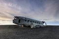 Iceland landscape with crashed DC-3