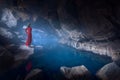 Famous Grjotagja lava cave near lake Myvatn in north Iceland