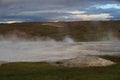 Iceland landscape Hveravellir geothermal area, area of fumaroles, and multicoloured hot pools, Iceland Royalty Free Stock Photo