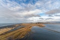 Iceland Landscape with Mountain, Cloudy Sky and Empty Road. Royalty Free Stock Photo