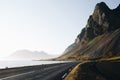 Iceland Landscape of Roads and Mountains Royalty Free Stock Photo