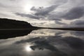 Iceland Landscape with Smooth Lake and Sky Reflection