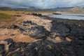 Iceland landscape with volcanic stones