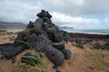 Iceland landscape with volcanic stones