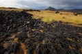 Iceland landscape with volcanic stones