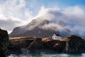 Iceland landscape in winter at Arnarstapi village