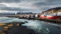 Seaport at Iceland in North Europe.