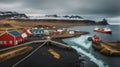 Seaport at Iceland in North Europe