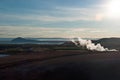 Iceland, Northern Europe, Myvatn, lake, volcano, Hverfjall, landscape, nature reserve Royalty Free Stock Photo