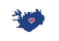 Iceland outline map country shape state borders national symbol flag