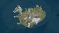 Iceland outlined. High-res satellite