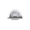 Reykjavik city skyline silhouette vector logo illustration