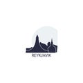 Reykjavik city skyline silhouette vector logo illustration Royalty Free Stock Photo