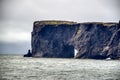 Iceland, Reynisfjara Beach, cliffs and characteristic stretch of sea