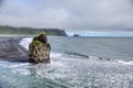 Iceland, Reynisfjara Beach, cliffs and characteristic stretch of sea