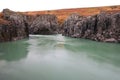 Iceland River course canyon in autumn landscape Royalty Free Stock Photo