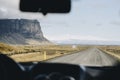 Iceland road trip, view from car. Royalty Free Stock Photo