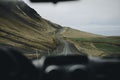 Iceland road trip, view from car. Royalty Free Stock Photo