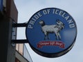 Iceland shop sign in Reykjavik Royalty Free Stock Photo