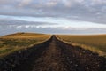 Iceland rural road in beautiful icelandic endless.