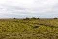 Iceland`s green mossy hills