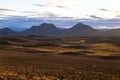 Iceland`s inland. Central Highlands of Iceland, red brown mountain landscape shaped by volcanic activity