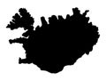 Iceland Silhouette Map