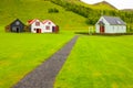 Iceland skogar museum ouside view houses and church Royalty Free Stock Photo