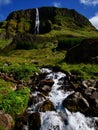 The tallest Bjarnafoss Waterfall was found in Snaefellsnes Peninsula, Iceland. Royalty Free Stock Photo
