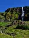 The tallest Bjarnafoss Waterfall was found in Snaefellsnes Peninsula, Iceland. Royalty Free Stock Photo