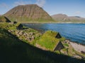 Iceland Snaefellsnes peninsula landscape with traditional houses