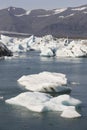 Iceland. Southeast area. Jokulsarlon. Icebergs and lake.