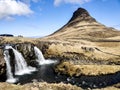 Iceland spring - the waterfall, the cloud and the mountain