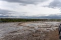 Tourists waiting for Strokkur geyser to erupt Royalty Free Stock Photo