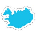 Iceland vector country map sticker