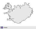 Iceland vector map with the capital city of Reykjavik