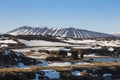 Iceland volcano with clear blue sky background