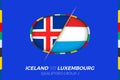 Iceland vs Luxembourg icon for European football tournament qualification, group J