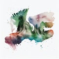 Iceland in watercolor style by Generative AI