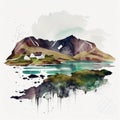 Iceland in watercolor style by Generative AI