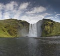 Iceland waterfall Skogafoss in Icelandic nature landscape Royalty Free Stock Photo