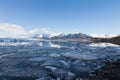 Iceland winter Jakulsarlon lagoon with clear blue sky background Royalty Free Stock Photo