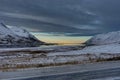 Iceland winter landscape view water and reflection with blue sky Royalty Free Stock Photo