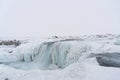 The Icelandic Hrabnabjargafoss in winter - Iceland Royalty Free Stock Photo