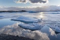 Iceland winter season glacier lagoon Royalty Free Stock Photo
