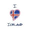 Icelander flag patriotic t-shirt design. Royalty Free Stock Photo