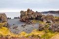 Icelandic beach with black lava rocks, Snaefellsnes peninsula, Iceland